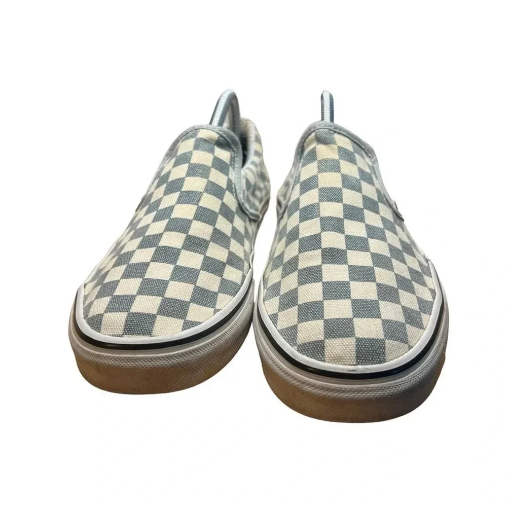Vans Baby Blue/True White Checkerboard‎ Slip-On Sneaker - Men's 9 / Women's 10.5